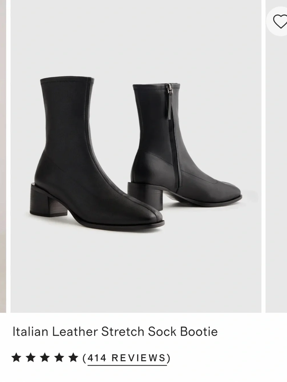 Quince Black Italian Leather Stretch Sock Bootie